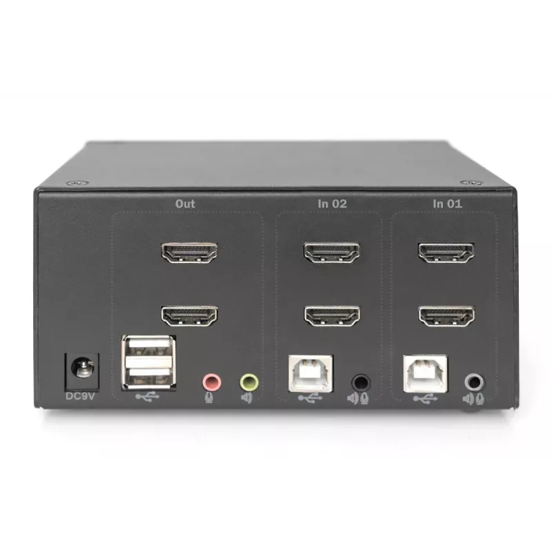 DIGITUS KVM Switch, 2 porty, duálny displej, 4K, HDMI