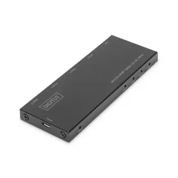 DIGITUS Ultra Slim HDMI splitter, 1x4, 4K/60Hz HDR, HDCP 2.2, 18 Gbps, napájaný Micro USB