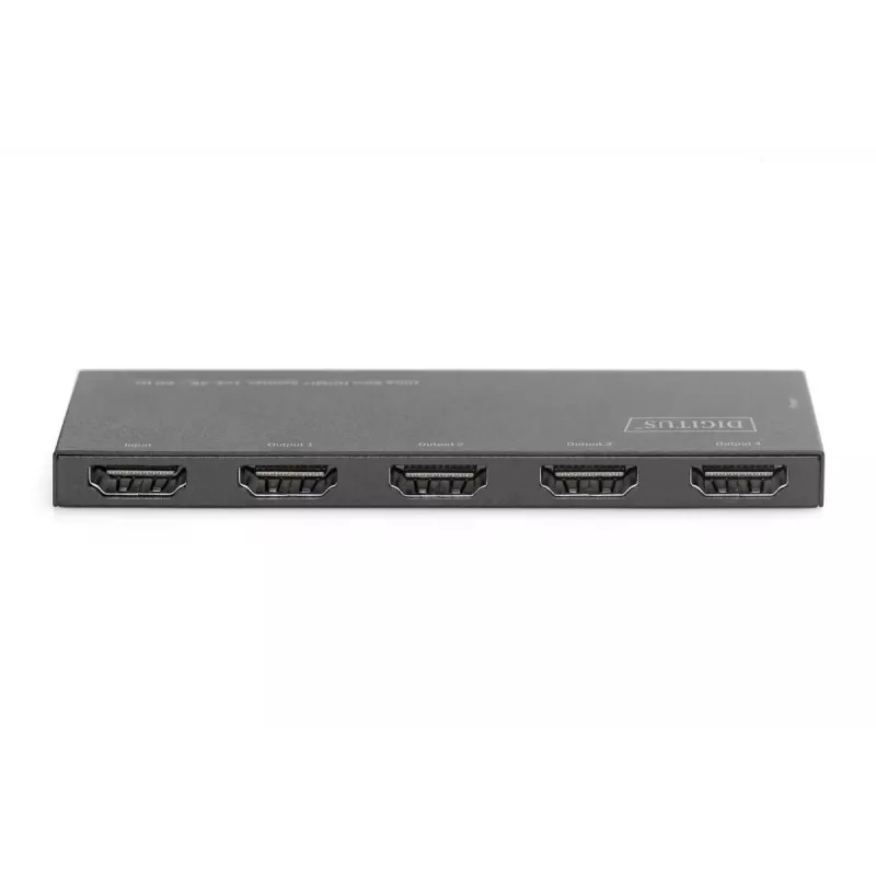 DIGITUS Ultra Slim HDMI splitter, 1x4, 4K/60Hz HDR, HDCP 2.2, 18 Gbps, napájaný Micro USB