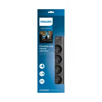 Philips SPN7080BA/60 Prepäťová ochrana čierna 8 AC výstupov 2 m