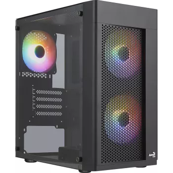 Aerocool HEXFORMBKV2 Micro ATX PC skriňa 3 ventilátory FRGB čierna