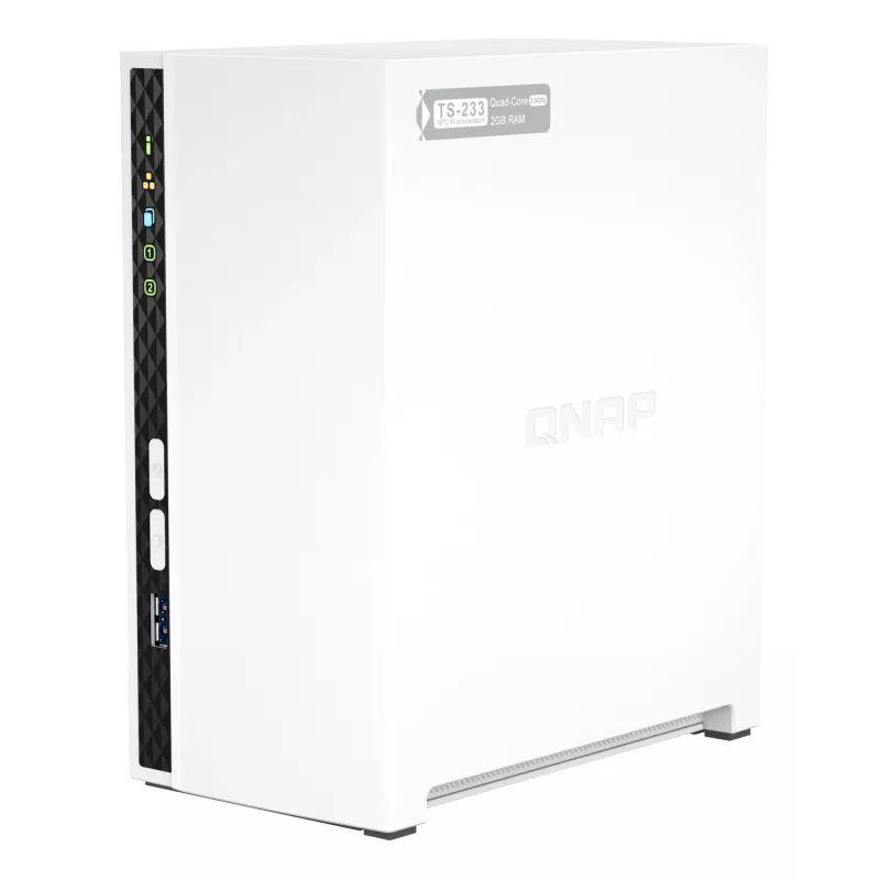QNAP TS-233 NAS/Storage server Tower ARM Cortex-A55 2 GB 0 TB QNAP QTS biely