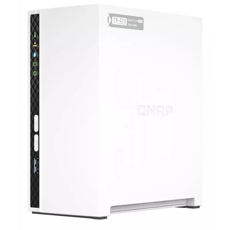 QNAP TS-233 NAS/Storage server Tower ARM Cortex-A55 2 GB 0 TB QNAP QTS biely