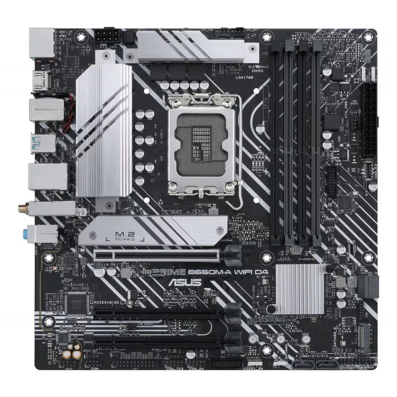 Základná doska ASUS PRIME B660M-A WIFI D4 — Intel B660, LGA 1700, micro ATX, DDR4, 4 DIMM, Wi‑Fi 6, 2x M.2