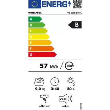 Whirlpool FFB 9258 SV PL práčka predné plnenie 9 kg 1151 ot/min biela