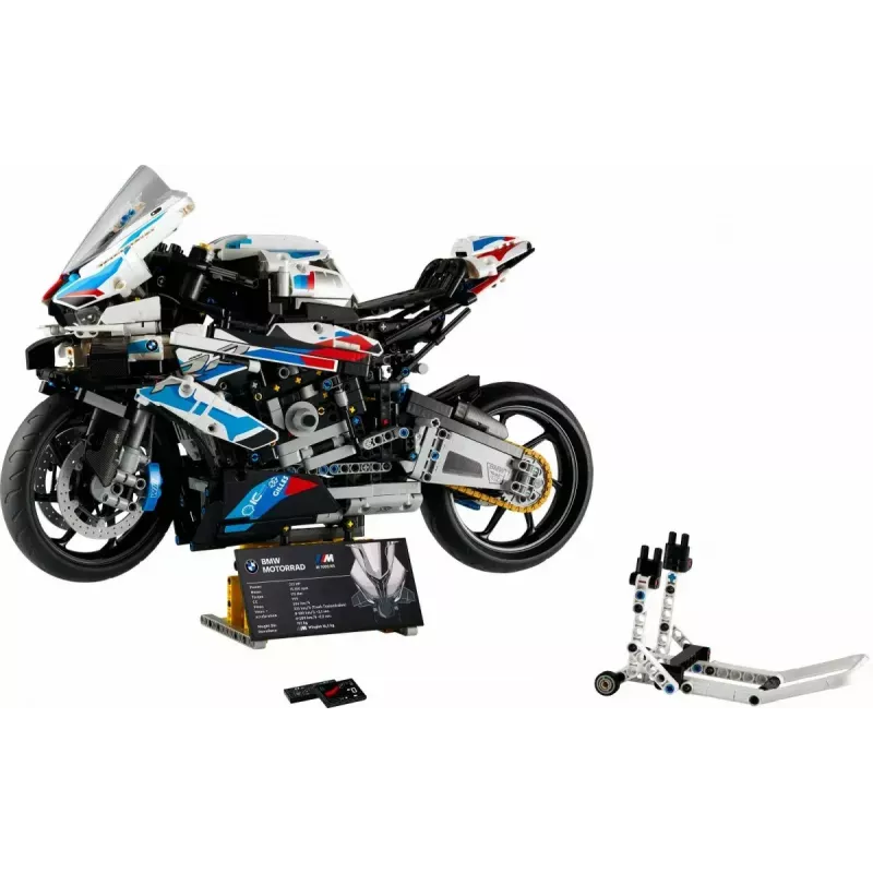 LEGO Technic model motorky BMW M1000RR 42130 s detailným motorom a funkčným odpružením