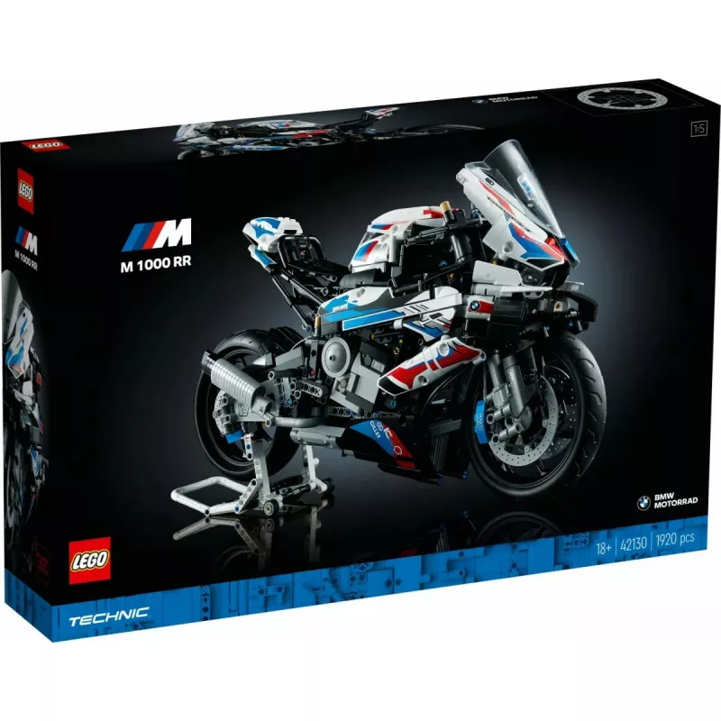 LEGO Technic model motorky BMW M1000RR 42130 s detailným motorom a funkčným odpružením