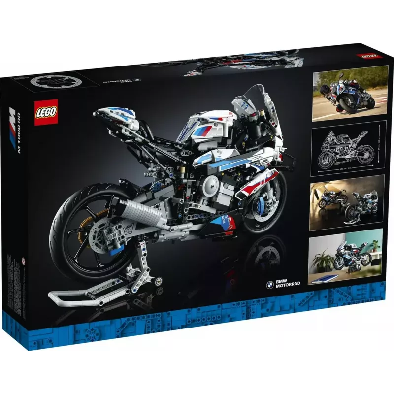 LEGO Technic model motorky BMW M1000RR 42130 s detailným motorom a funkčným odpružením
