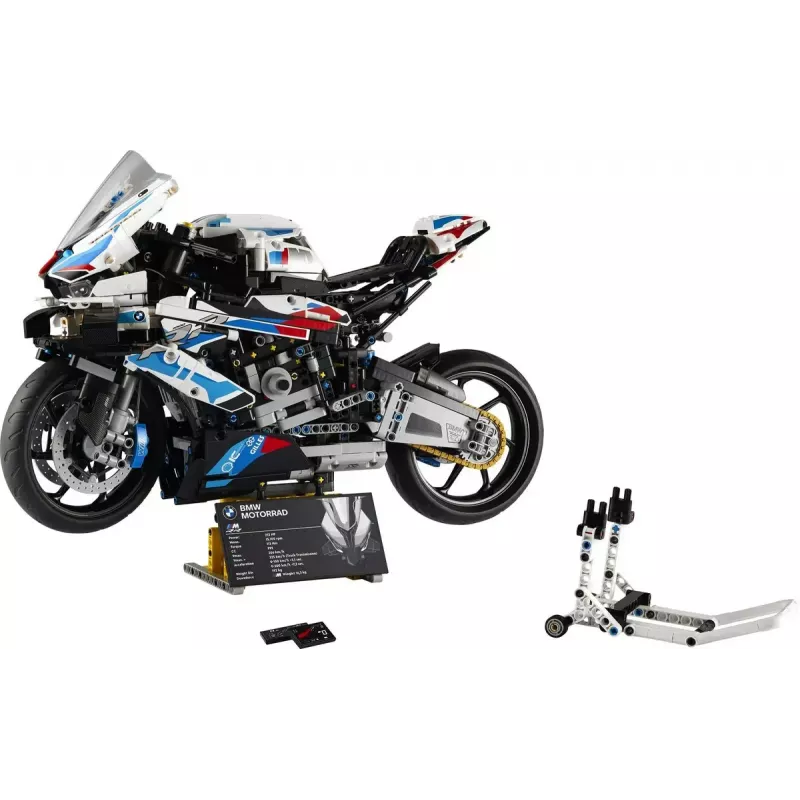 LEGO Technic model motorky BMW M1000RR 42130 s detailným motorom a funkčným odpružením