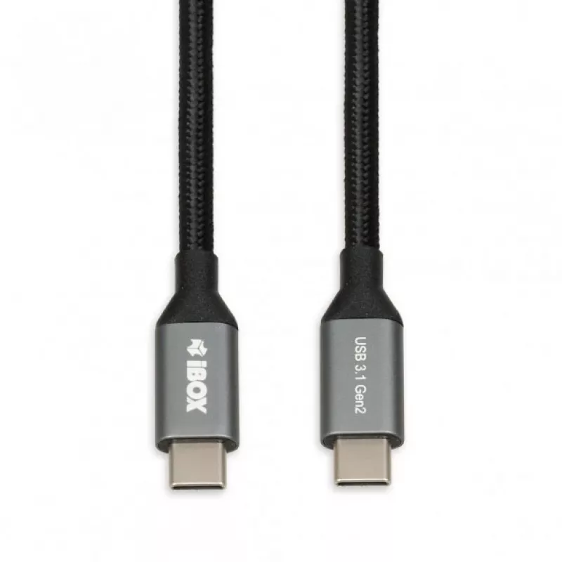 USB-C na USB-C kábel IBOX IKUMTC31G2 USB 3.2 Gen 2, 1 m, čierny