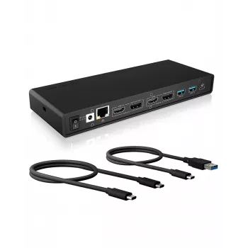 ICY BOX IB-DK2245AC káblová USB 3.2 Gen 1 (3.1 Gen 1) Type-C čierny