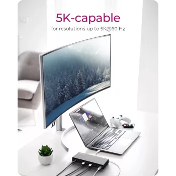 ICY BOX IB-DK2245AC káblová USB 3.2 Gen 1 (3.1 Gen 1) Type-C čierny