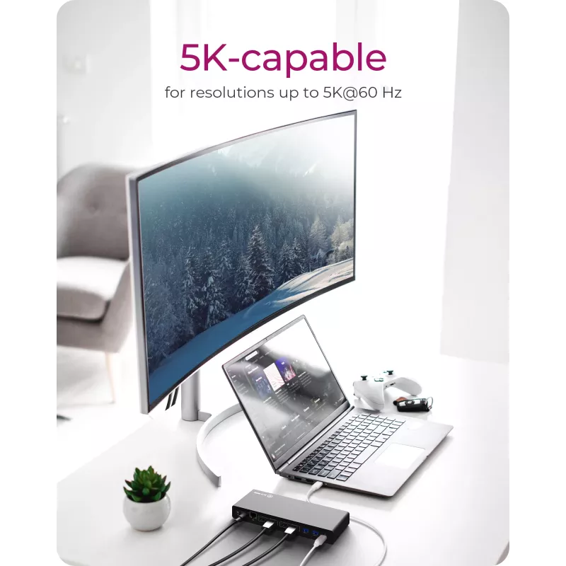 ICY BOX IB-DK2245AC káblová USB 3.2 Gen 1 (3.1 Gen 1) Type-C čierny