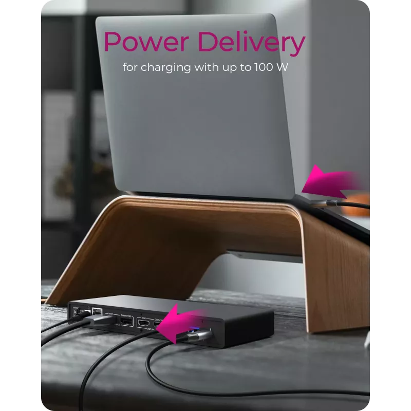 ICY BOX IB-DK2245AC káblová USB 3.2 Gen 1 (3.1 Gen 1) Type-C čierny