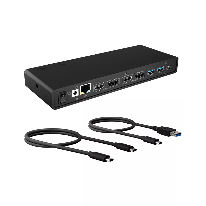 ICY BOX IB-DK2245AC káblová USB 3.2 Gen 1 (3.1 Gen 1) Type-C čierny