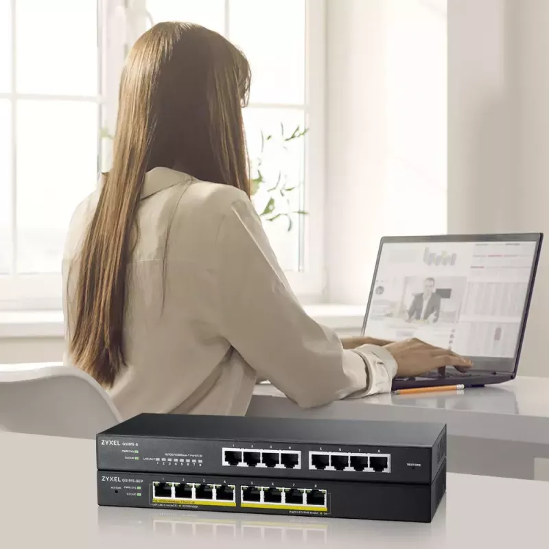Zyxel GS1915-8 Managed L2 Gigabit Ethernet (10/100/1000) čierna