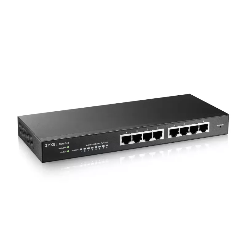 Zyxel GS1915-8 Managed L2 Gigabit Ethernet (10/100/1000) čierna
