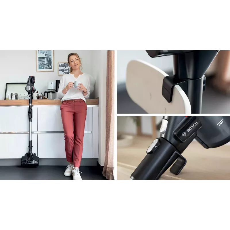 Bosch BBS712A akumulátorový vysávač / elektrická metla 2-in-1 tyčový vysávač akumulátor suchý hygienický filter bez vrecka 0,3 L grafit