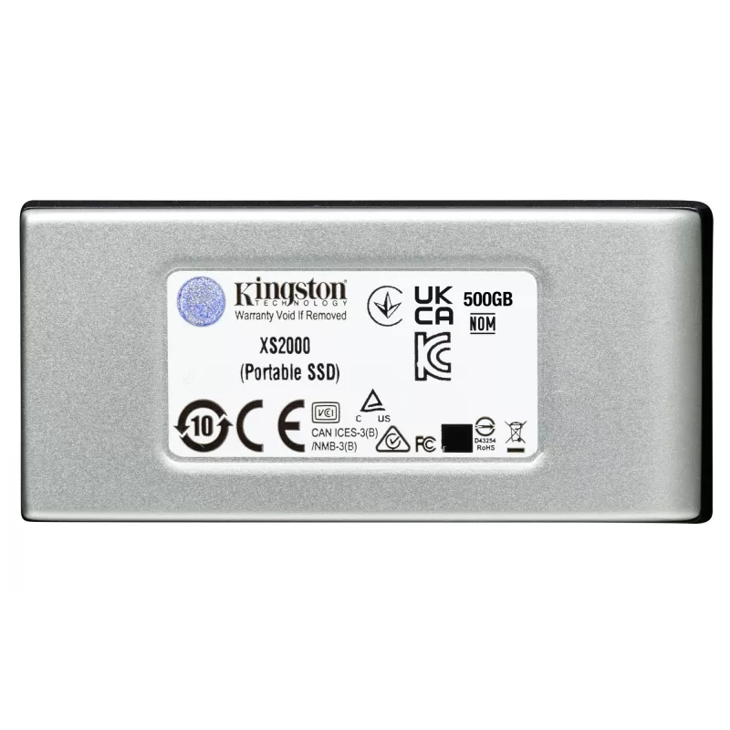 Kingston Technology 4000G PORTABLE SSD XS2000, 4 TB, USB Type-C, 3.2 Gen 2 (3.1 Gen 2), 2000 MB/s, čierna, strieborná