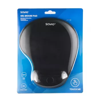 Podložka pod myš SAVIO MP-01B gélová podložka na zápästie hrúbka 3 mm 230×190 mm čierna