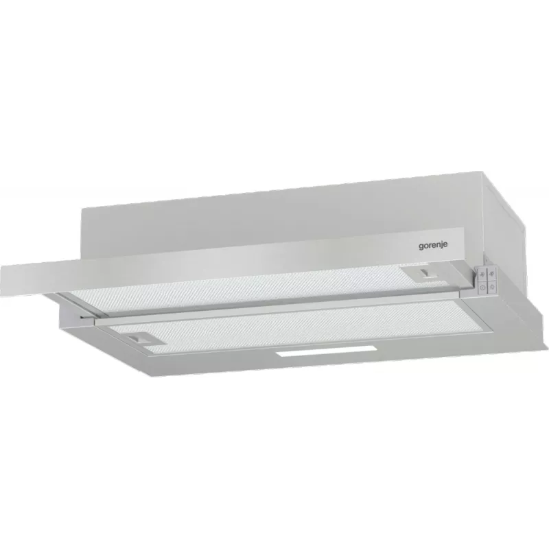 Vstavaný digestor Gorenje TH62E3X, hliníkový filter, hlučnosť: stredná