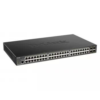 D-Link 48-portový Gigabit Smart Managed switch so 4 x 10G SFP+, 370 Watt