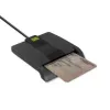 Qoltec 50634 SCR-0634 inteligentná čítačka čipových ID kariet, USB 2.0 + adaptér USB-C, čierna