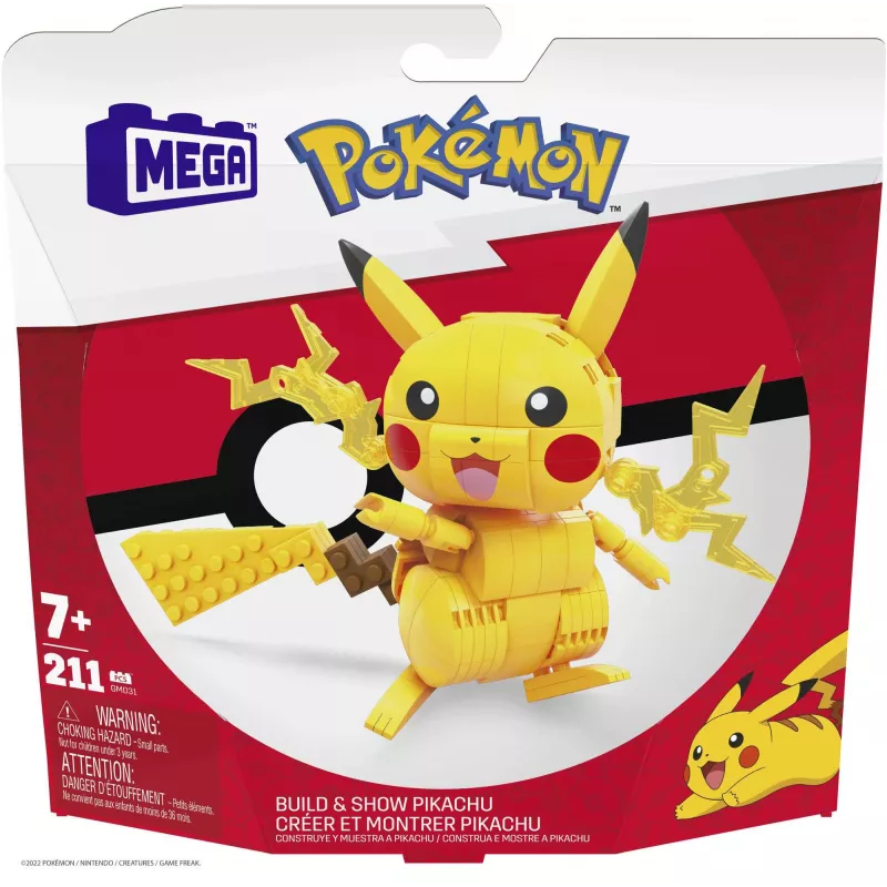 MEGA Pokémon stavebnica Pikachu (211 dielov) s 1 akčnou figúrkou pre deti