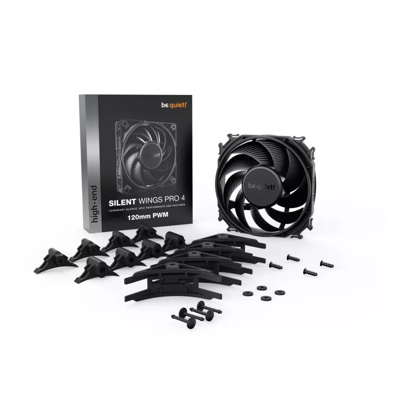 be quiet! SILENT WINGS PRO 4 | 120mm PWM skriňový ventilátor 12 cm čierny 1 kus