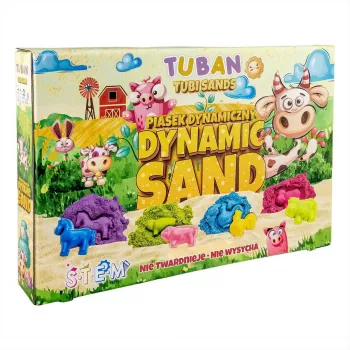 Kinetický piesok pre deti Tuban DYNAMIC SAND SET – FARM viacfarebný
