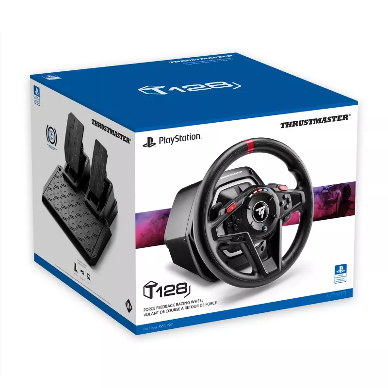 Thrustmaster T128 čierny USB volant + pedále analógový PC, PlayStation 4, PlayStation 5