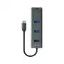 USB-C hub SAVIO AK-57 s 3× USB-A, RJ-45 Gigabit Ethernet (5000 Mbit/s), hliník sivý