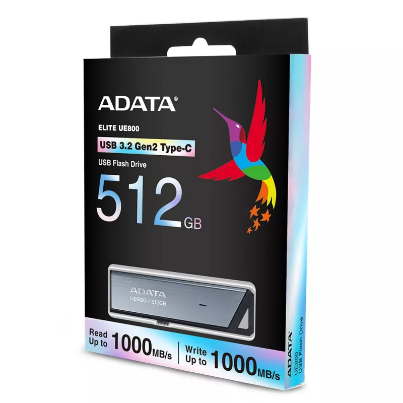 ADATA UE800 USB flash disk 512 GB USB Type-C 3.2 Gen 2 (3.1 Gen 2) strieborný