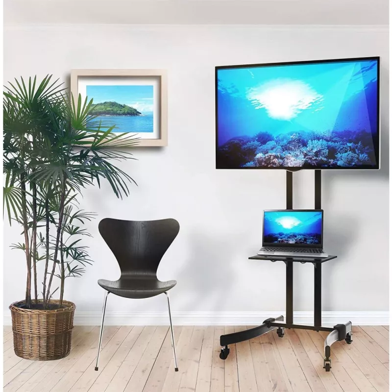 Techly ICA-TR23 mobilný stojan na TV s kolieskami, 32 – 70 palcov, 40 kg, s policou