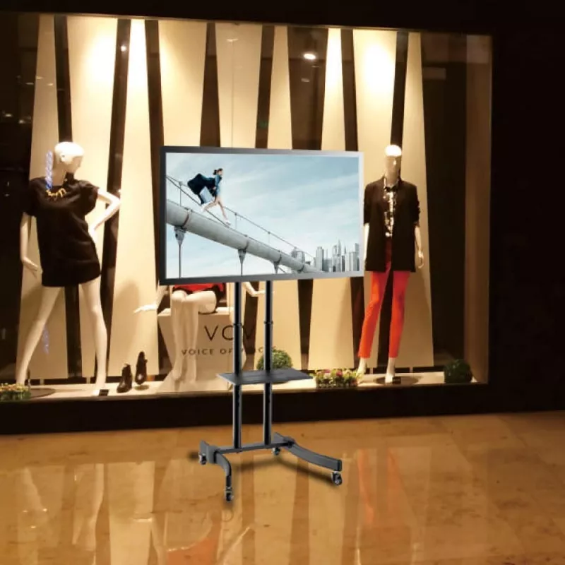Techly ICA-TR23 mobilný stojan na TV s kolieskami, 32 – 70 palcov, 40 kg, s policou
