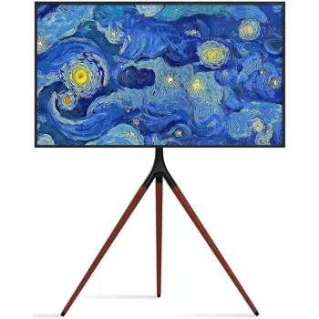 Podlahový TV stojan TECHLY ICA-TR18SAM pre 45 palcov–65 palcov (114,3–165,1 cm), VESA 200x200–600x400, nosnosť 32 kg, orech