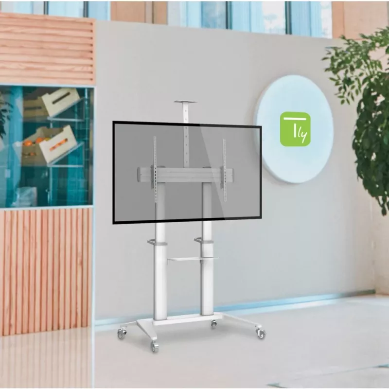 Techly ICA-TR49W multimediálny vozík/stojan biely pre plochý displej