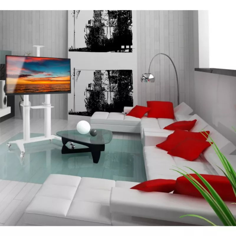 Techly ICA-TR49W multimediálny vozík/stojan biely pre plochý displej