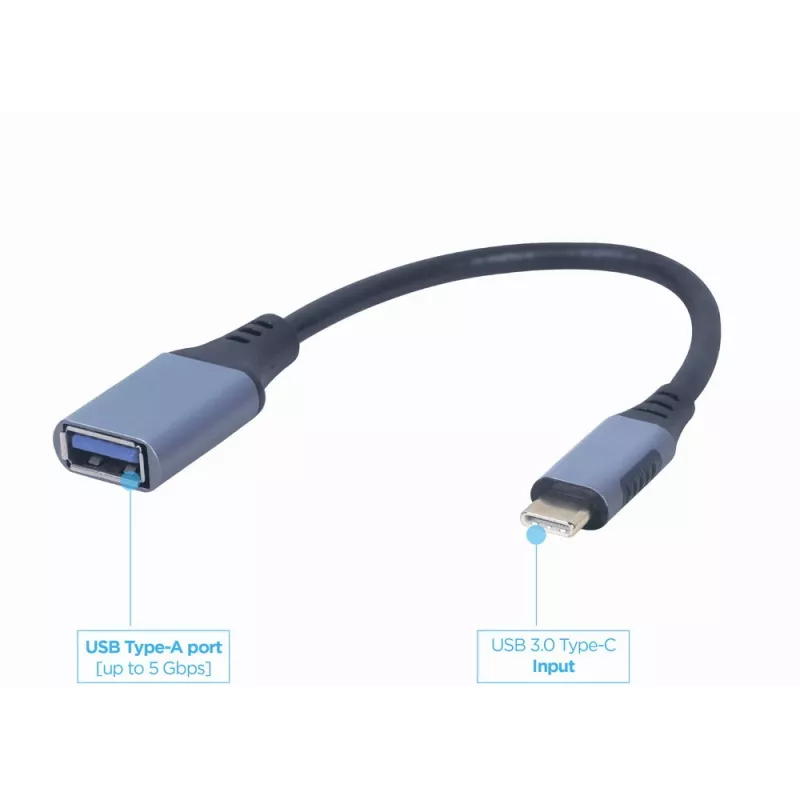 GEMBIRD USB 3.0 OTG kábel Type-C na USB Type-A (CM/AF), Space Gray