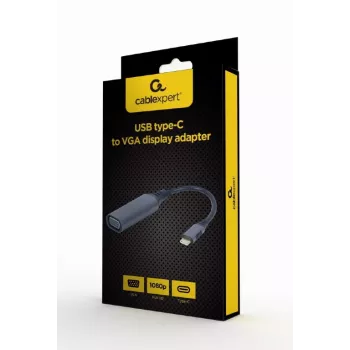 GEMBIRD USB Type-C na VGA zobrazovací adaptér, 15 cm, Space Gray