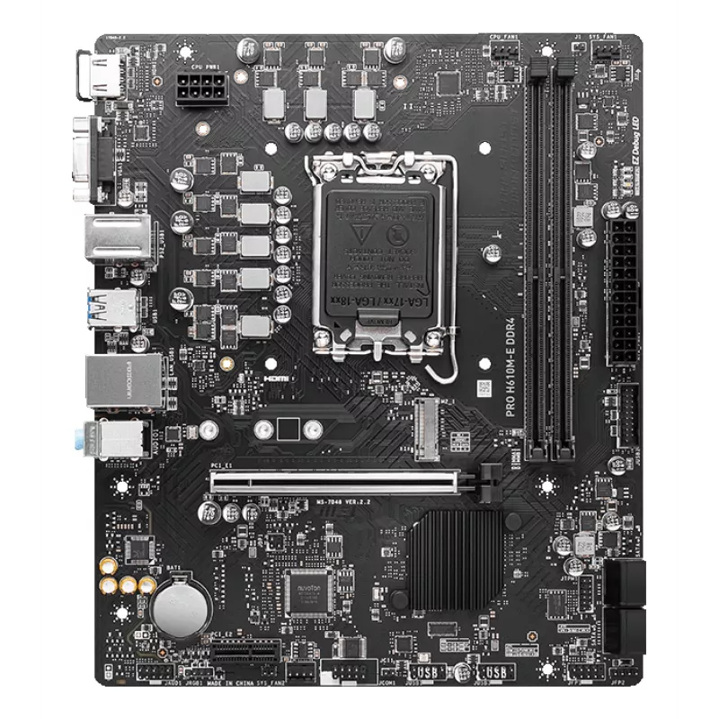 MSI PRO H610M-E DDR4 základná doska, LGA1700, micro ATX, Intel H610, 2x DDR4 DIMM, max. 64GB, M.2, 4x SATA III, HDMI, USB 3.2 Gen 1, Gigabit LAN
