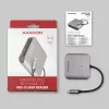 Axagon CRE-S3C hliníková vysokorýchlostná USB-C 3.2 Gen 1 čítačka pamäťových kariet, 3 sloty, UHS-II