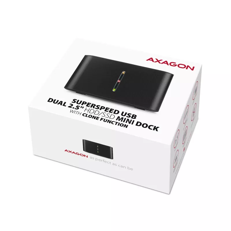 Axagon ADSA-D25 SuperSpeed USB DUAL 2.5 palcová SSD/HDD MINI dokovacia stanica