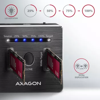 Axagon ADSA-M2C SuperSpeed USB-C 10Gbps Dual-M.2-NVMe dock