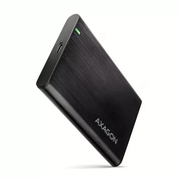 2,5-palcové HDD/SSD puzdro AXAGON EE25-A6C — SATA, USB 3.2 Gen 1 (Type-C & Type-A), hliník, čierna