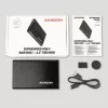 2,5-palcové HDD/SSD puzdro AXAGON EE25-A6C — SATA, USB 3.2 Gen 1 (Type-C & Type-A), hliník, čierna