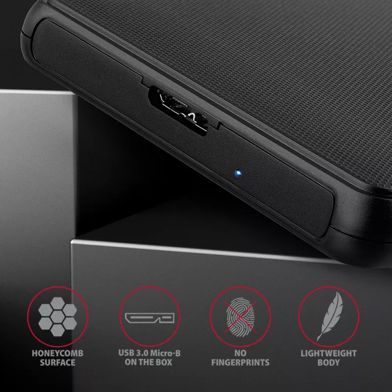 Axagon EE25-SL bezskrutkové USB 3.2 Gen 1 - SATA 6G externé puzdro pre 2,5 palcové SSD/HDD