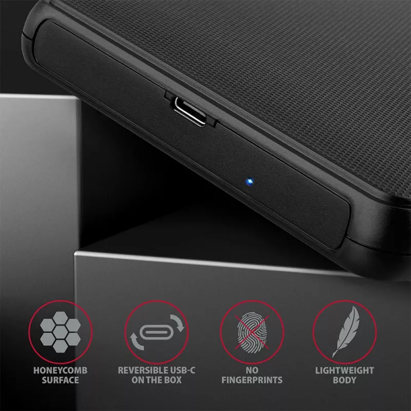 Axagon EE25-SLC bezskrutkové USB-C 3.2 Gen 1 - SATA 6G externé puzdro pre 2,5 palcové SSD/HDD