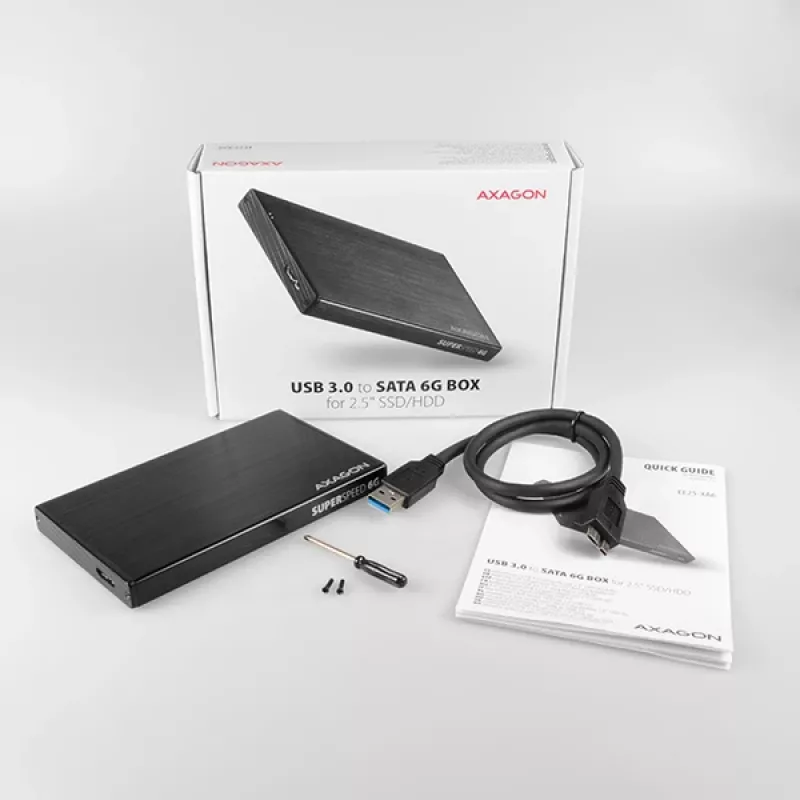 Axagon EE25-XA6 kompaktné hliníkové USB 3.2 Gen 1 - SATA 6G externé puzdro pre 2,5 palcové SSD/HDD