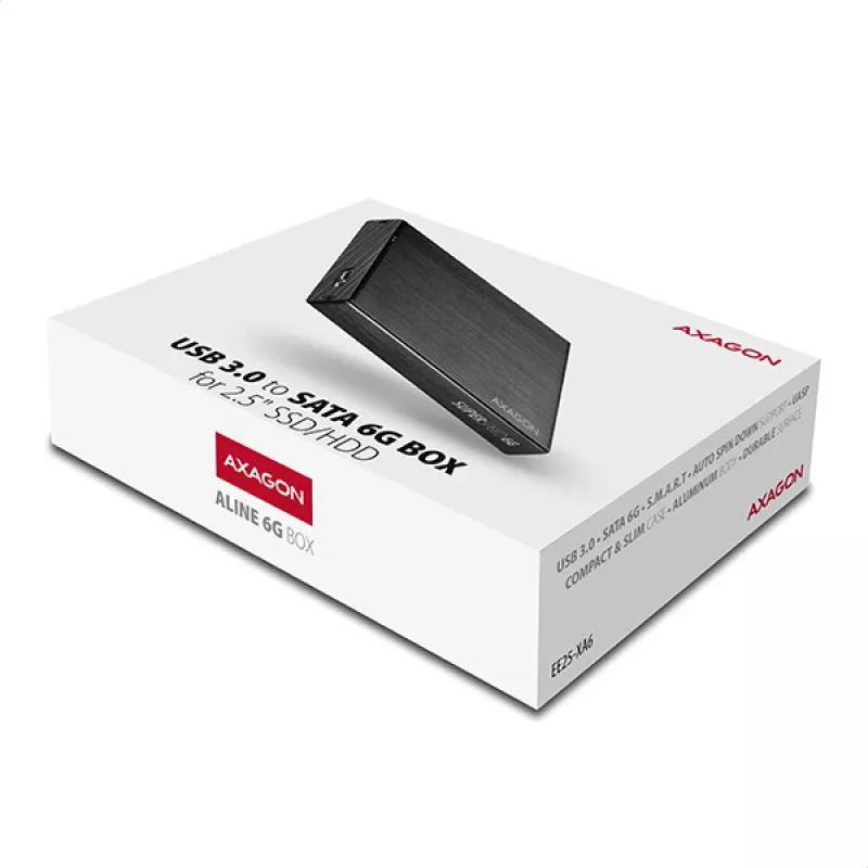 Axagon EE25-XA6 kompaktné hliníkové USB 3.2 Gen 1 - SATA 6G externé puzdro pre 2,5 palcové SSD/HDD